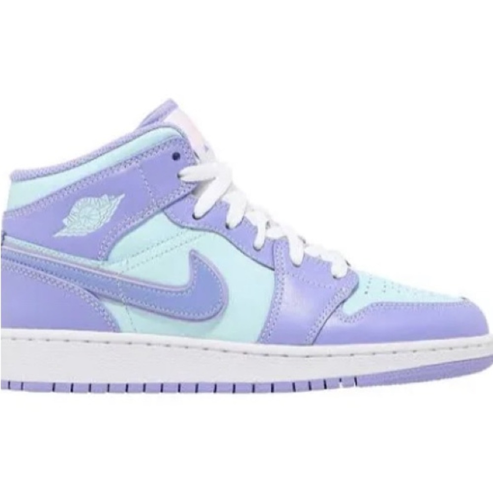 Jordan 1 Mid Purple Aqua Sneakers